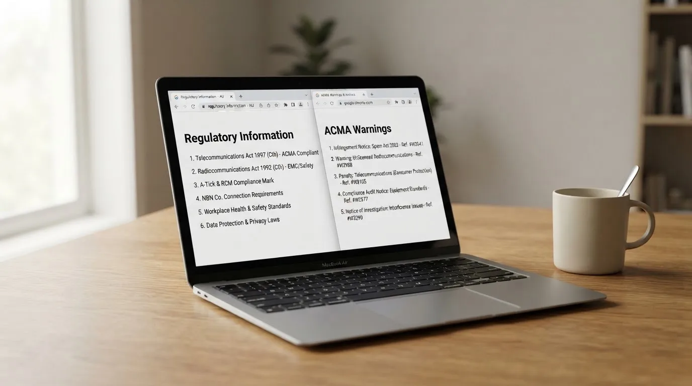 A laptop screen split between two browser tabs, one showing a comparison table and the other a search results page.